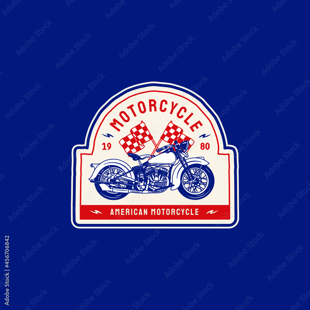 Plakat Vintage Motorcycle Logo Badge