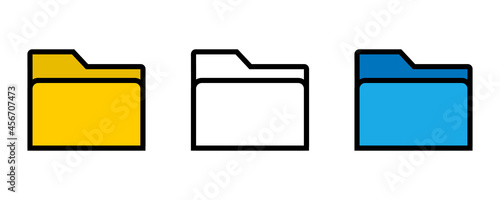 Folder icons set. Computer folder, folders sign. Vector illustration