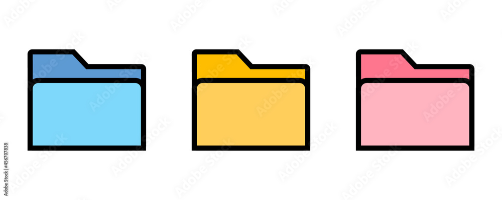 Folder icons set. Computer folder, folders sign. Vector illustration Folder icons set. Computer folder, folders sign. Vector illustration