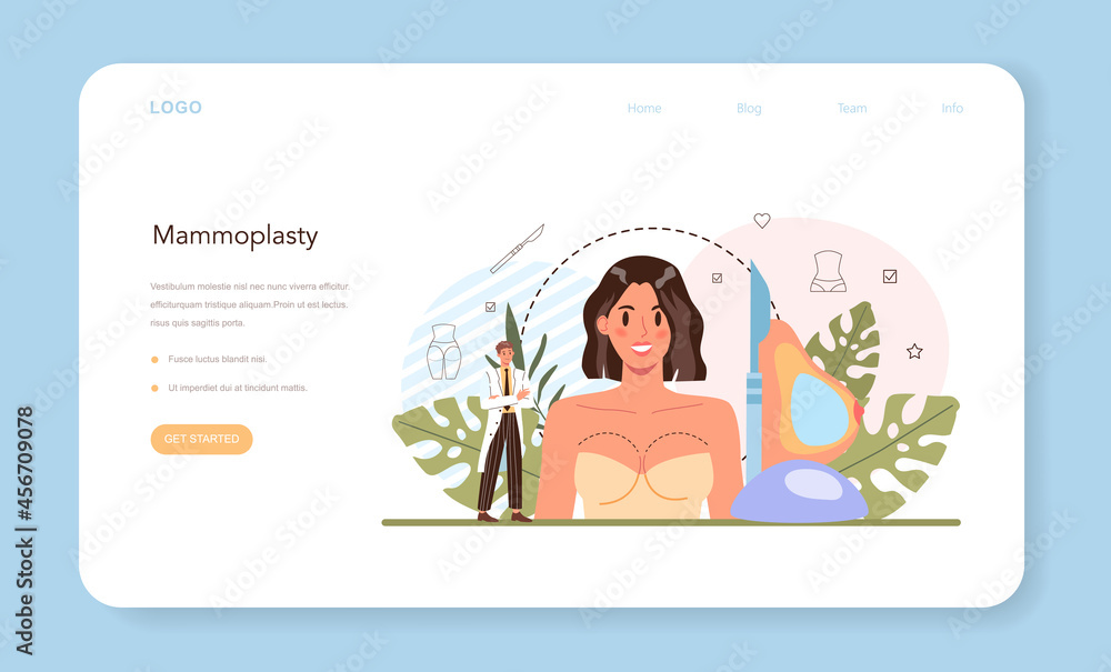 Obraz premium Plastic surgery web banner or landing page. Idea of modern body correction