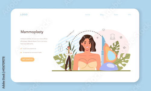 Plastic surgery web banner or landing page. Idea of modern body correction