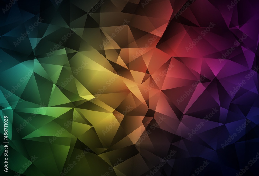 Fototapeta premium Dark Green, Red vector polygon abstract backdrop.