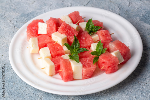 Plate with Fresh Watermelon...