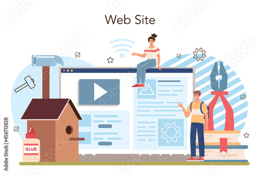 Crafting and modeling school course online service or platform