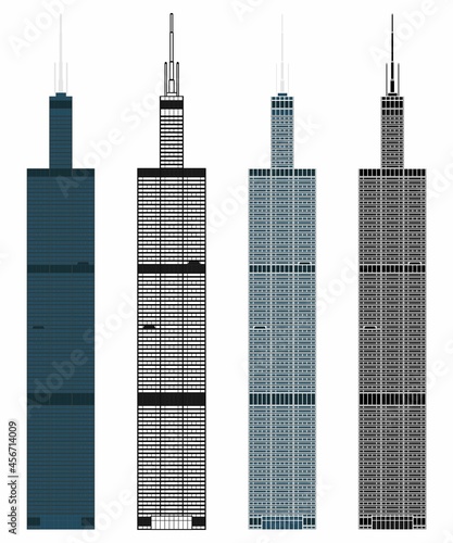 Famous skycraper in Chicago, USA