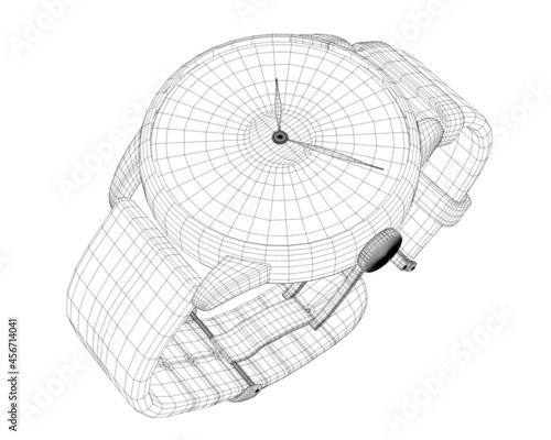 CGI 3d render of a wristwatch