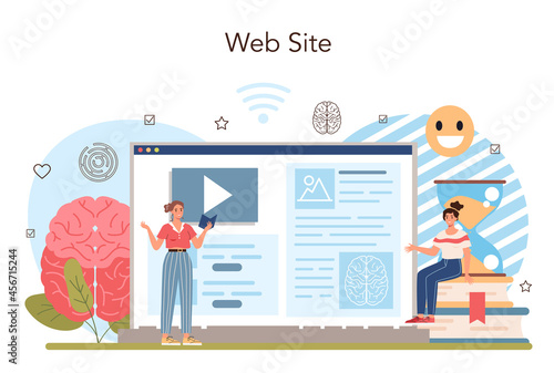 Psychology school course online service or platform. School psychologist