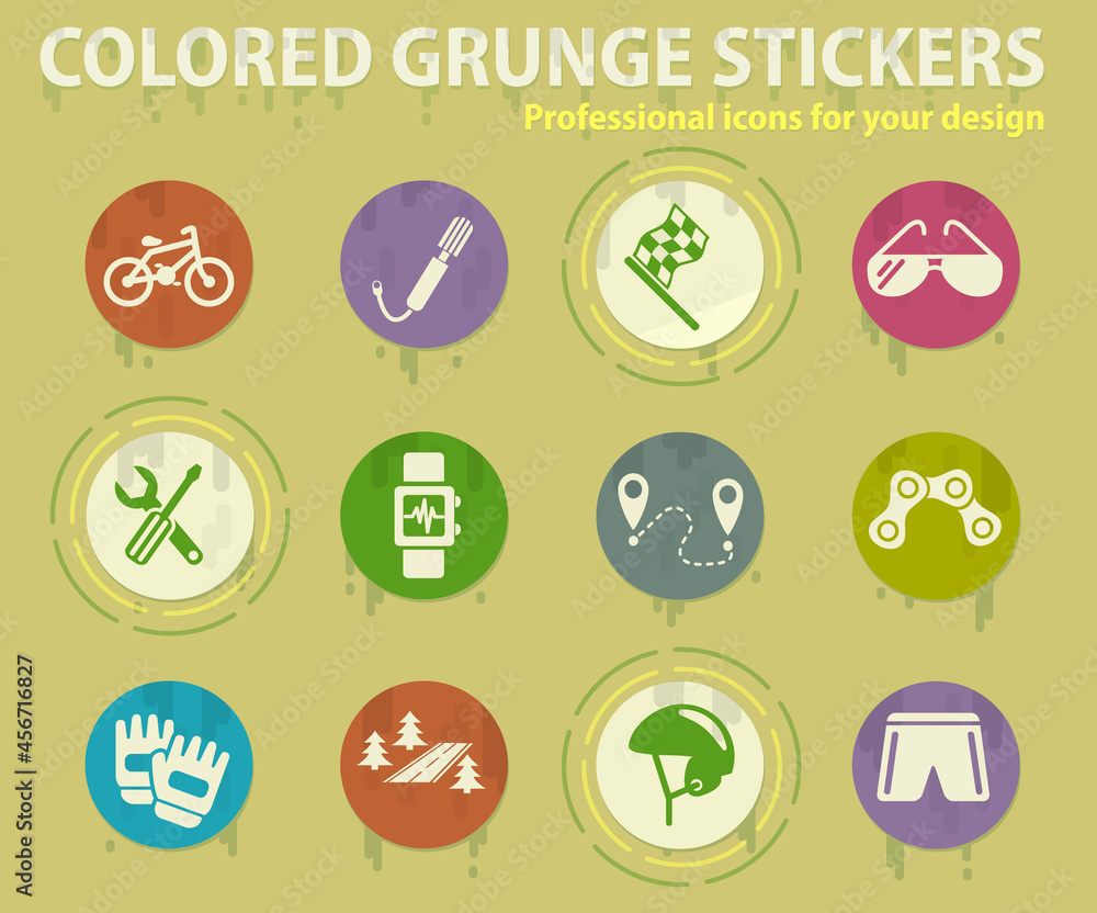Cycle racing icon set Cycle racing icon set