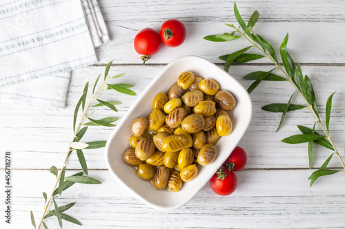 Grilled green olives. Tasty...