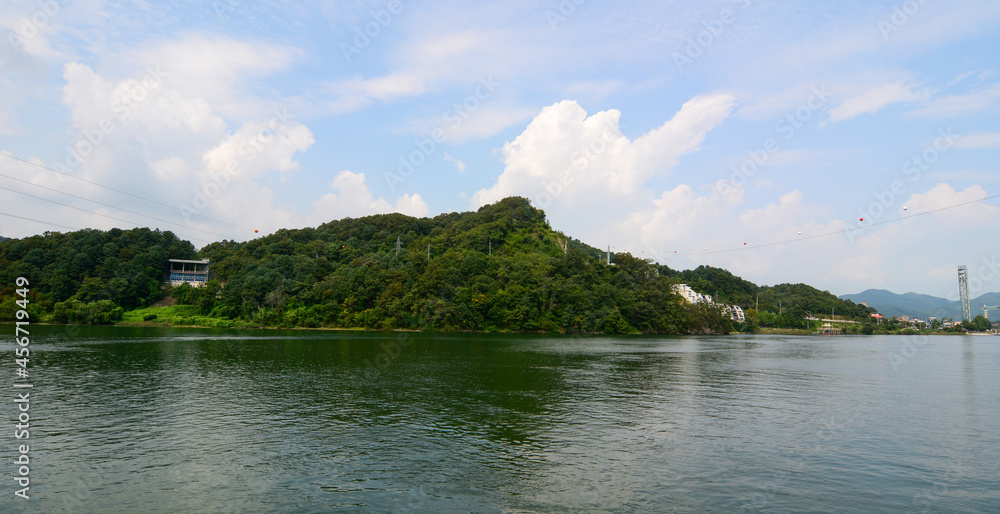 Lake scenery of Nami Island, South Korea