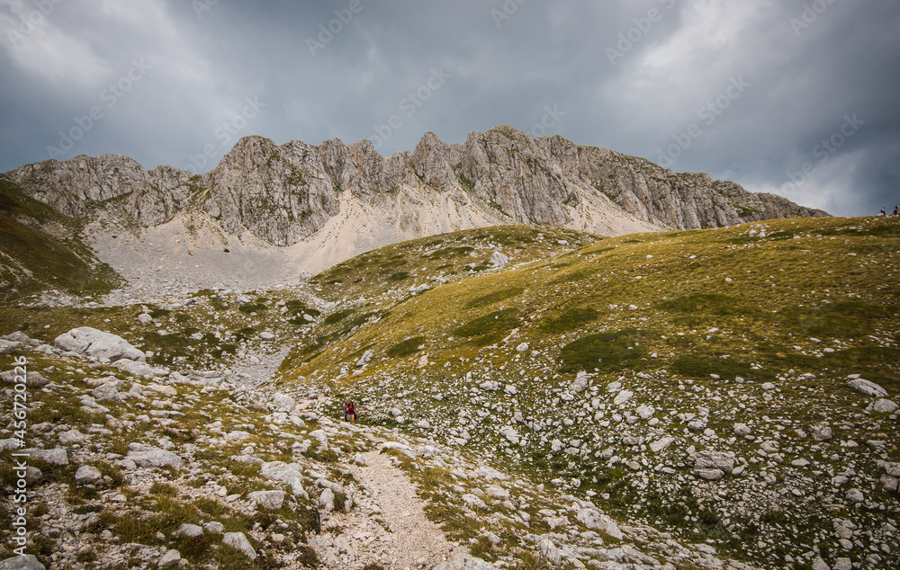 Dark clouds over high mountains before a summer storm, central Italy