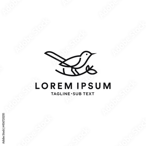 Outlined birds simple vector suitable for logo and illustration