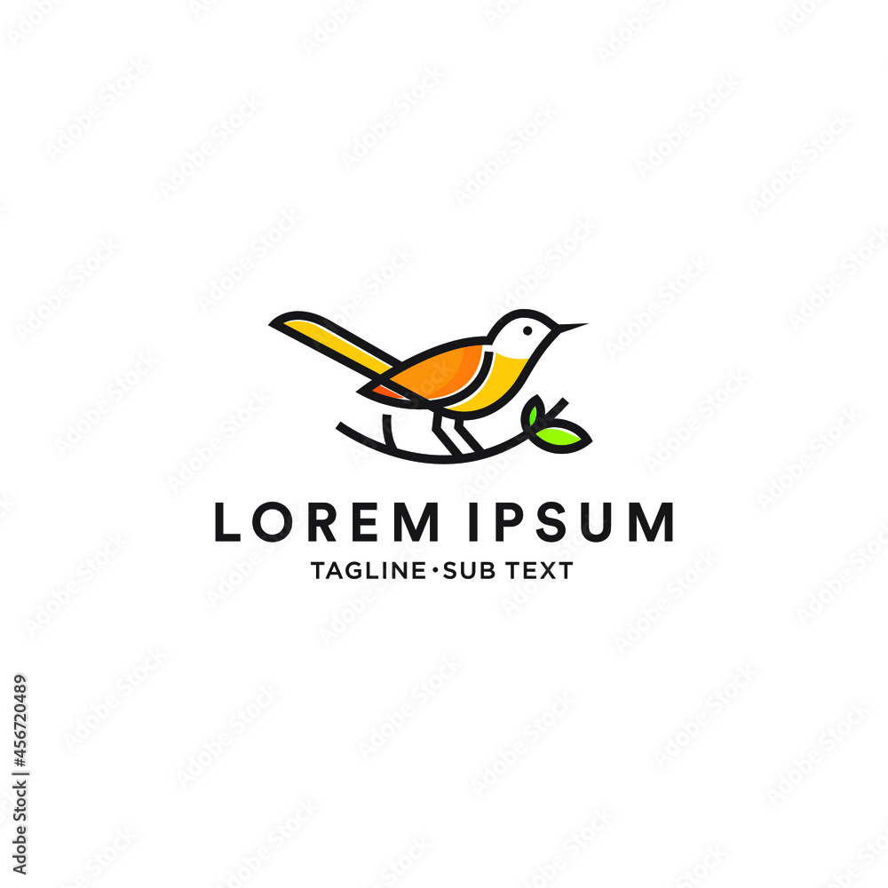 Fototapeta premium Outlined birds simple vector suitable for logo and illustration