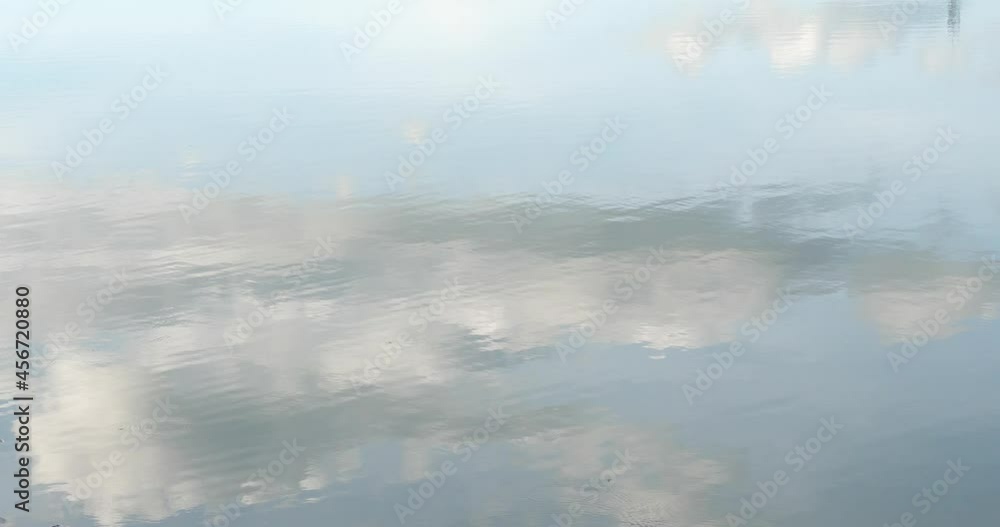 The sky reflected on the surface of the lake during sunset The sky reflected on the surface of the lake during sunset