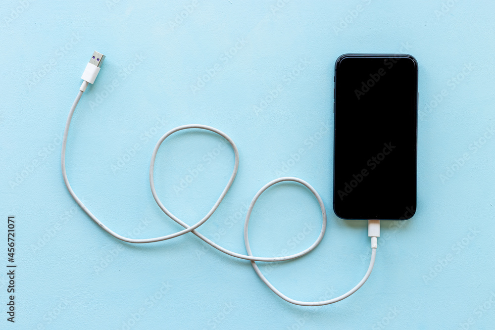 Smartphone with usb cable for charging and cord charger Smartphone with usb cable for charging and cord charger