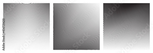 Fototapeta Set of Wave Oblique Smooth Lines Pattern in Vector