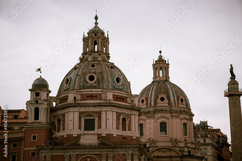 Принти на полотні Florence church cupolas on a cloudy day