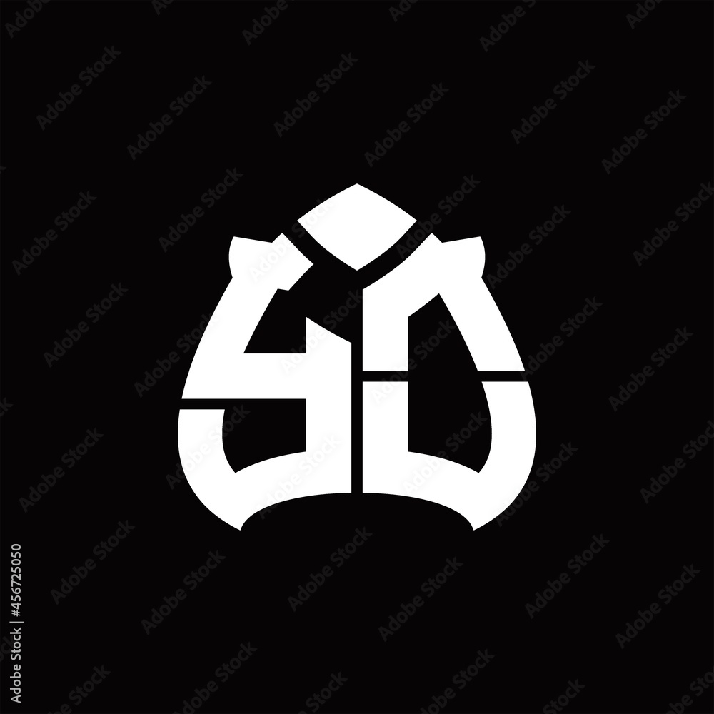 Fototapeta premium YO Logo monogram with spade shape design template