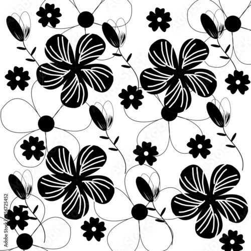 seamless floral background with retro theme pattern design