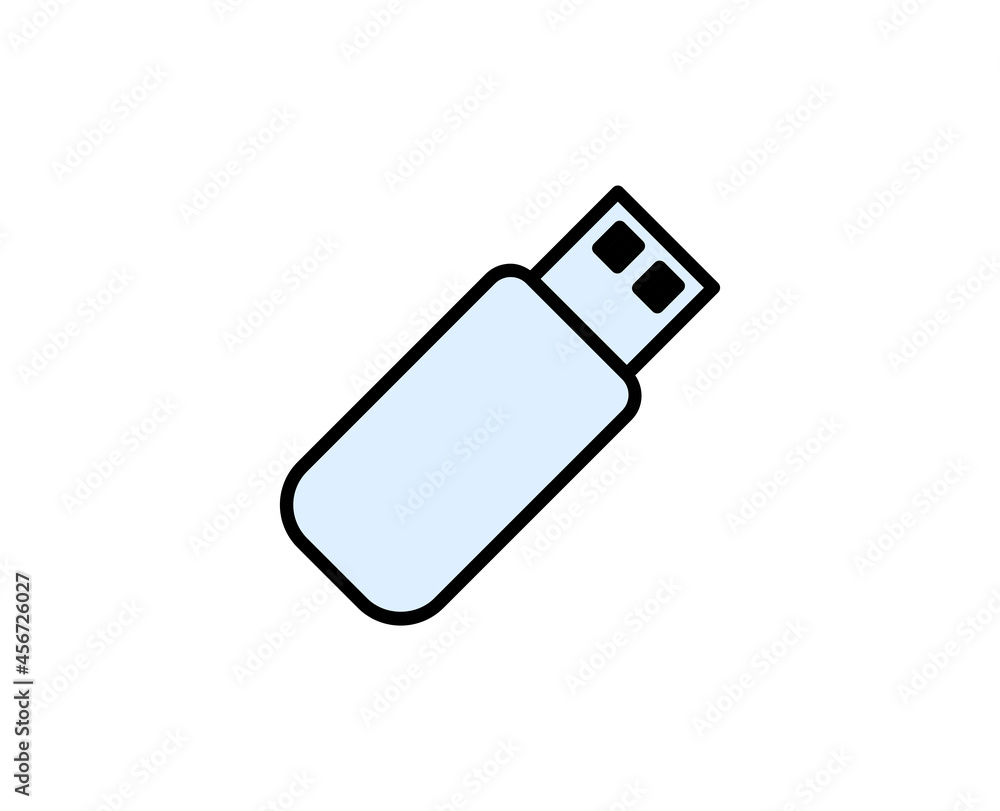 USB line icon. Vector symbol in trendy flat style on white background. Office sing for design. USB line icon. Vector symbol in trendy flat style on white background. Office sing for design.