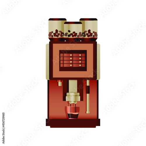 Fototapeta Naklejka Na Ścianę i Meble -  Coffee Machine. Automatic Espresso Blending Machine. Vintage Coffee Machine Concept.