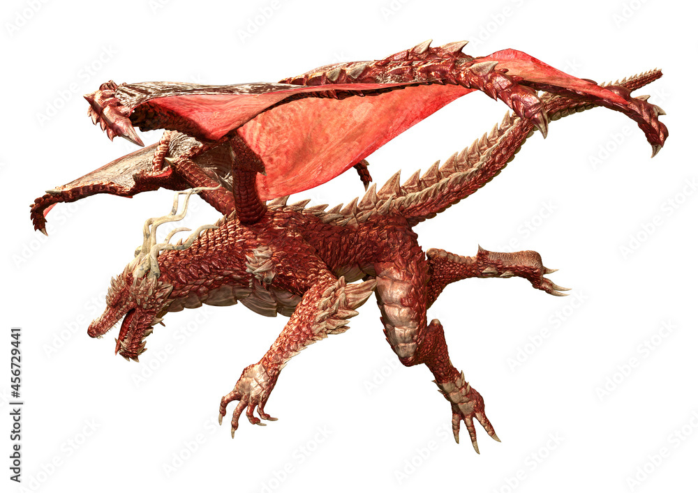 Obraz premium 3D Rendering Fairy Tale Dragon on White