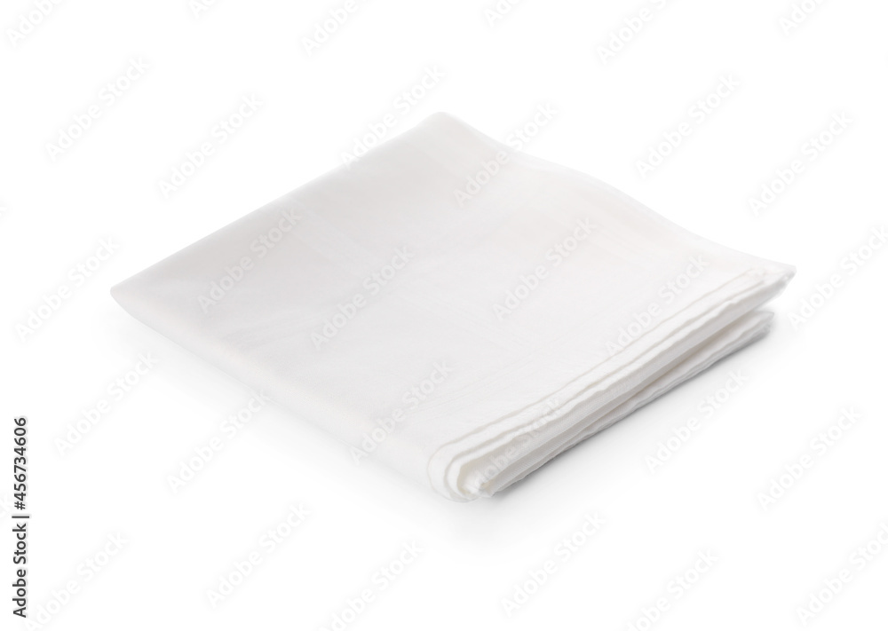 Folded handkerchief isolated on white. Stylish accessory Folded handkerchief isolated on white. Stylish accessory