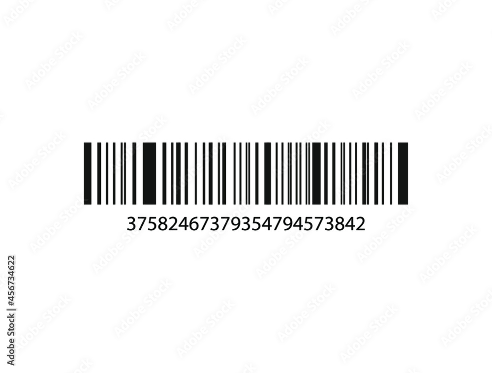 Vector Bar Code Isolated on White Background, Black Lines, Code Scan Concept, Identifying Process, Unique Barcode, Black and White.