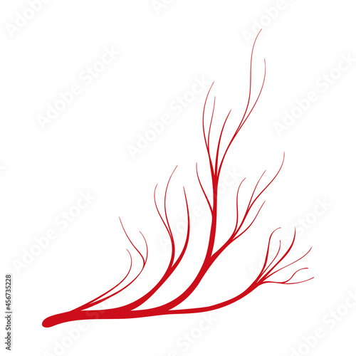 Vein of human vector cartoon icon. Vector illustration artery of blood on white background. Isolated cartoon illustration icon of vein of human .