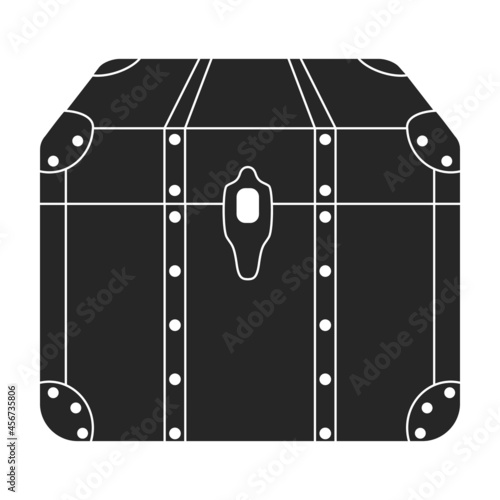 Chest vector icon.Black vector icon isolated on white background chest.