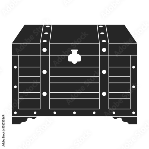 Chest vector icon.Black vector icon isolated on white background chest.