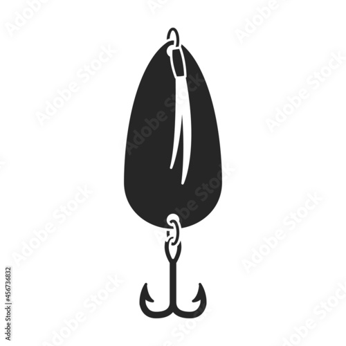 Tackle bait vector icon.Black vector icon isolated on white background tackle bait.
