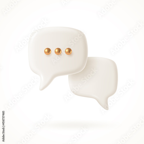 White speech bubble. Dialogue concept design. Vector illustration.