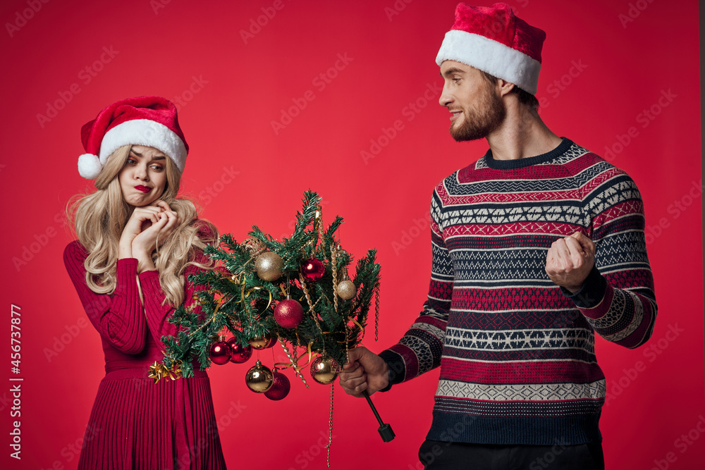 man and woman holiday christmas decoration family romance man and woman holiday christmas decoration family romance