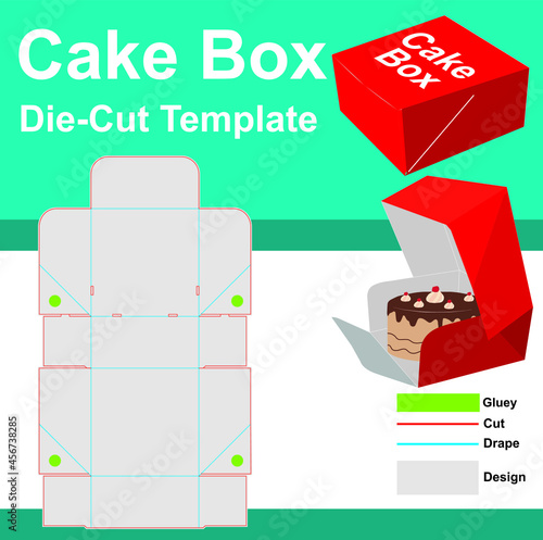 Cake Box with Die-Cut Template