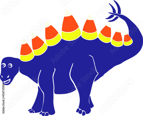 stegosaurus with candy corn plates | Halloween dinosaur