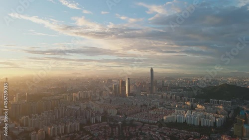 Dongguan city skyline, Guangdong Province, China (aerial photography) photo
