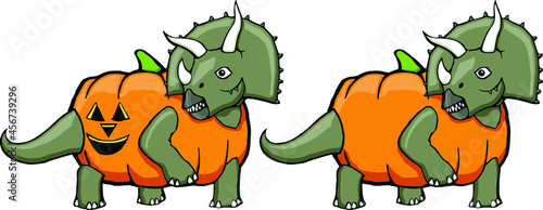 triceratops in a pumpkin | Halloween dinosaur