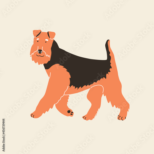 Airedale dog. Vector illustration. Flat style.