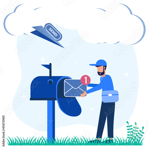 Illustration vector graphic cartoon character of email services