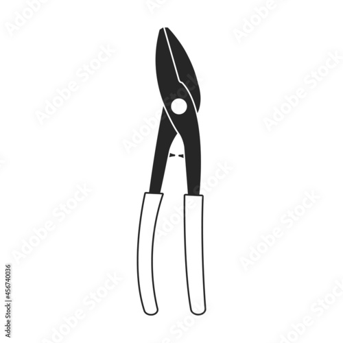 Scissors vector icon.Black vector icon isolated on white background scissors.