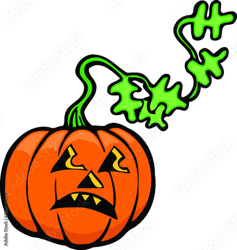 crazy jack o lantern pumpkin with long stem