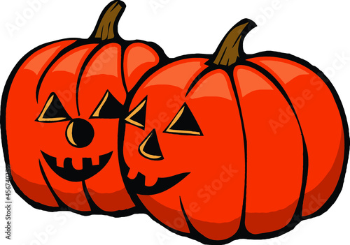 pair of jack o lantern pumpkins | Halloween design