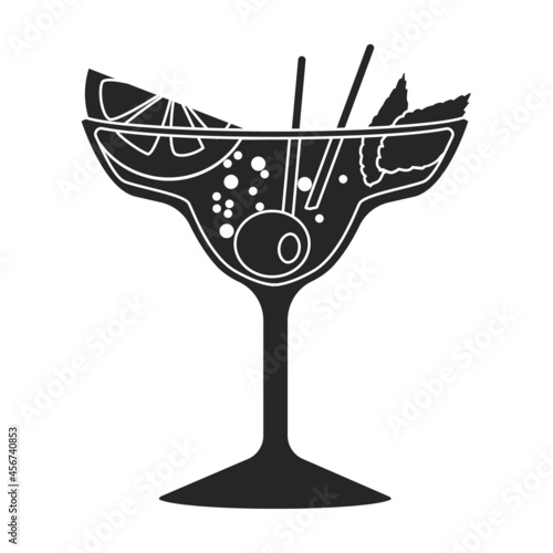 Summer cocktail vector icon.Black vector icon isolated on white background summer cocktail.