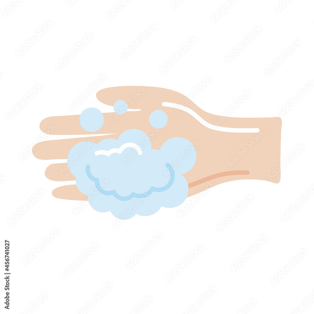 hand with foam hand with foam