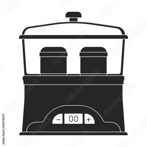 Maker yogurt vector icon.Black vector icon isolated on white background maker yogurt.