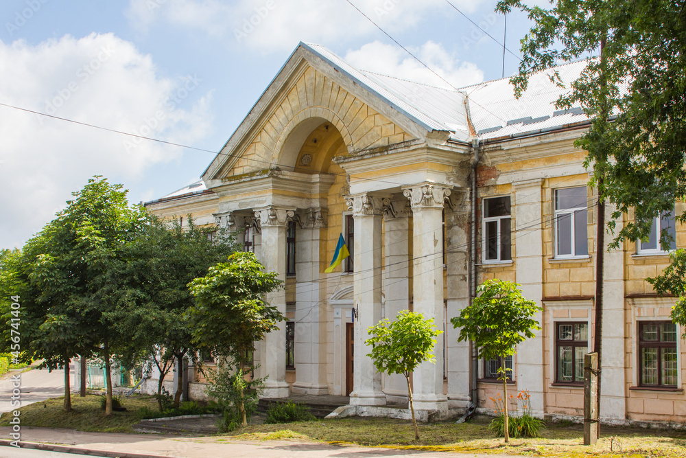 Historic building on the street of Drohobych. Ukraine