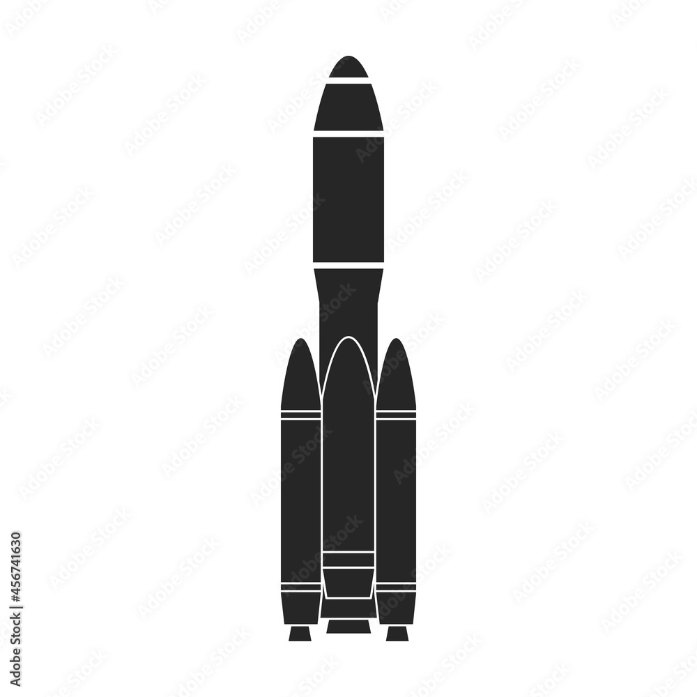 Space rocket vector icon.Black vector icon isolated on white background space rocket.