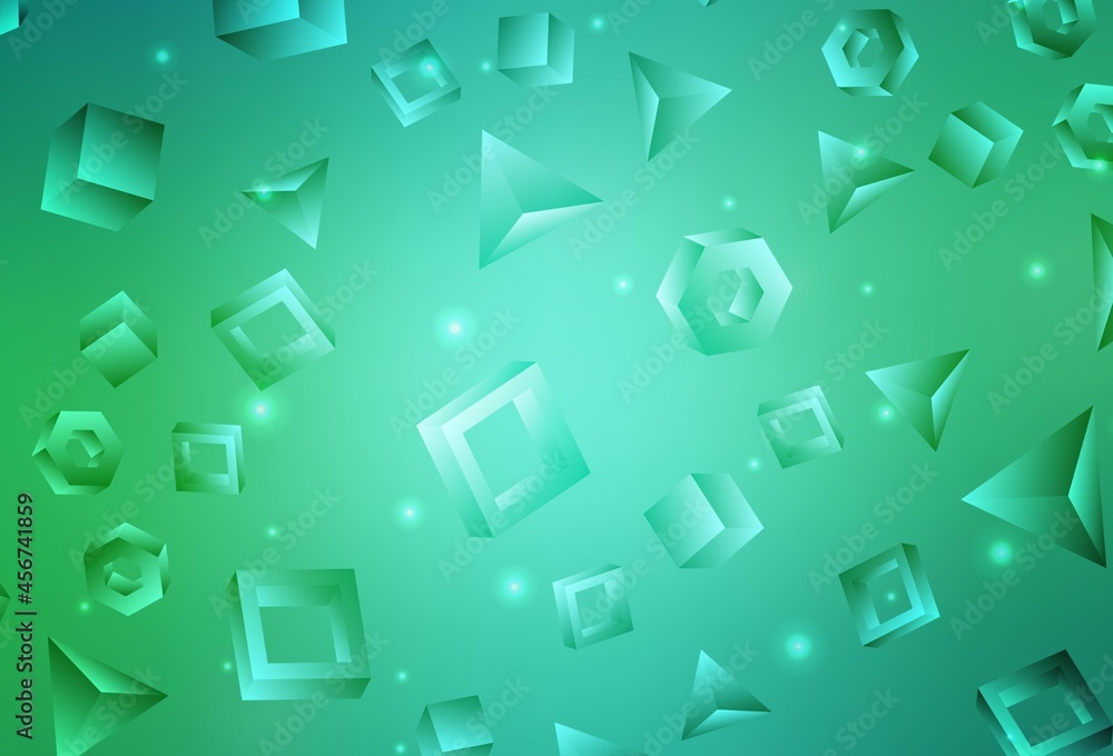 Light Green vector template with crystals, squares. Light Green vector template with crystals, squares.