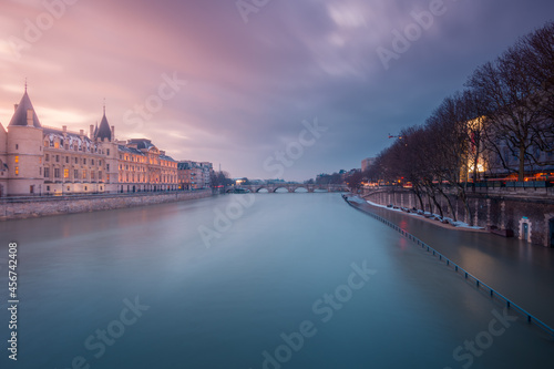 Seine river at sunset